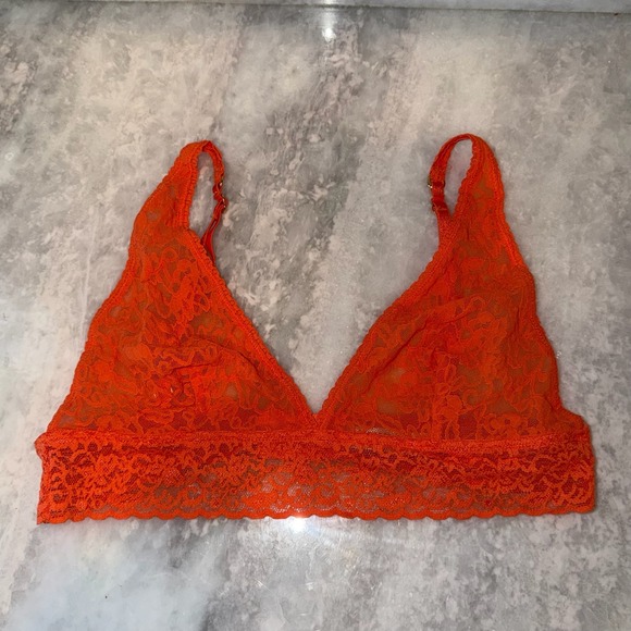 Victoria's Secret Other - Victoria's Secret Orange Lace Triangle Bralette Women's Large